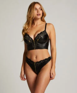 Soutien-gorge à Armatures Push-up Préformé Longline Talia - Noir -Catrin La Lingerie Boutique 134475 3