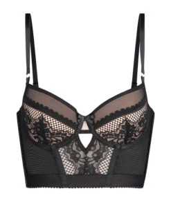 Soutien-gorge Rembourré à Armatures Longline Malika - Noir -Catrin La Lingerie Boutique 171431 5