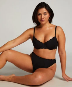 Haut De Bikini Préformé à Armatures Scallop - Noir