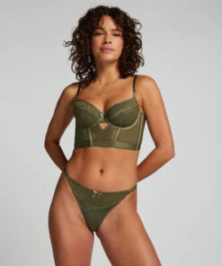 Soutien-gorge Rembourré à Armatures Longline Malika - Vert -Catrin La Lingerie Boutique 191713 3