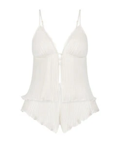 Ensemble Cami Mousseline Plissé - Blanc 12 Ensemble Cami Mousseline Plissé - Blanc -Catrin La Lingerie Boutique 198399 5