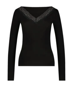 Haut De Pyjama Manches Longues Jersey - Noir 12 Haut De Pyjama Manches Longues Jersey - Noir -Catrin La Lingerie Boutique 199829 5