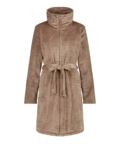 Peignoir En Molleton Avec Fermeture éclair - Marron -Catrin La Lingerie Boutique 200336 5