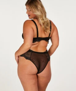 Slip Brésilien Taille Haute Renee - Noir -Catrin La Lingerie Boutique 200774 4