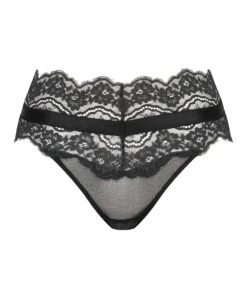 Slip Brésilien Taille Haute Renee - Noir -Catrin La Lingerie Boutique 200774 5