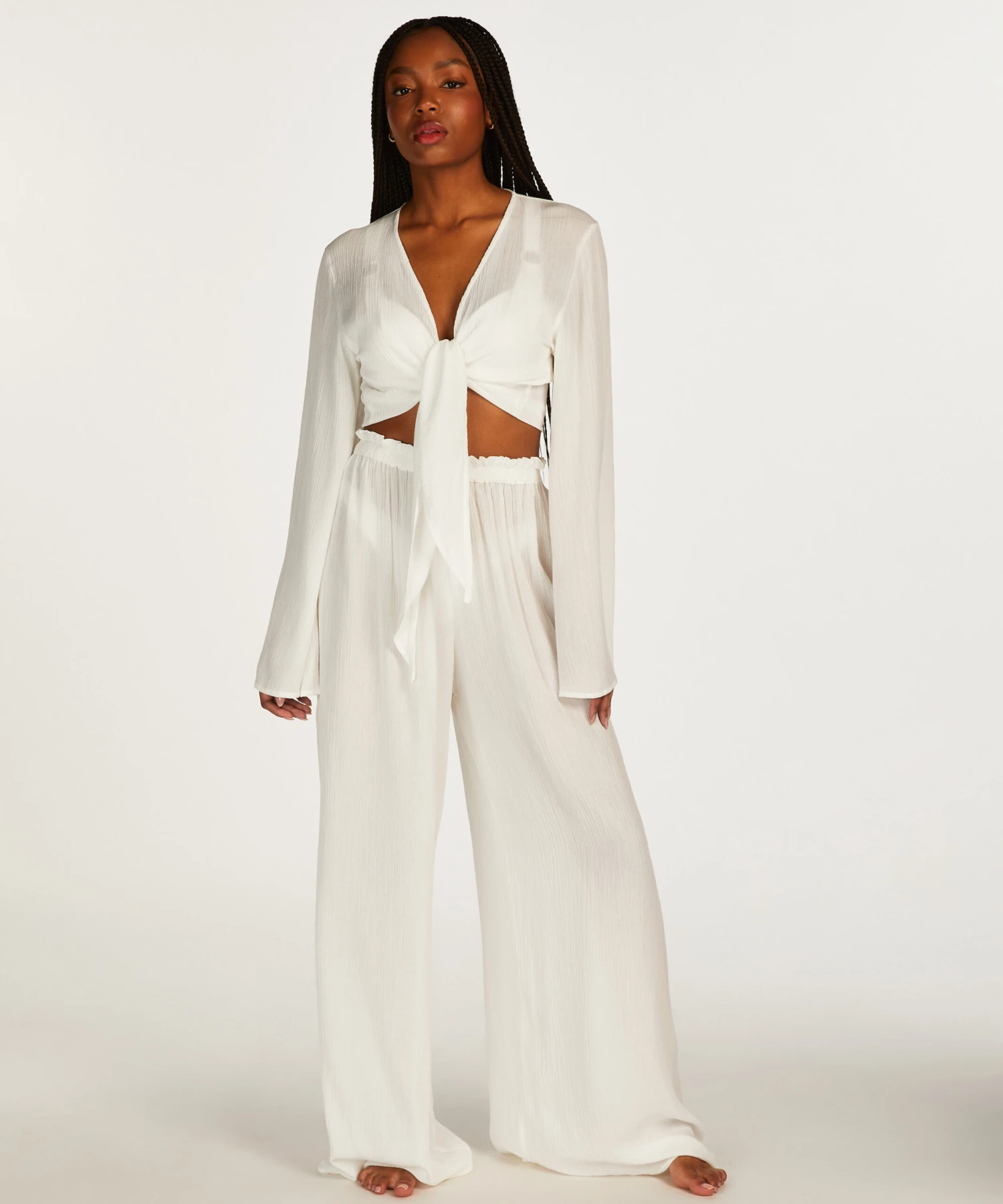 Top Haut à Manches Longues Knot - Blanc 5 Top Haut à Manches Longues Knot - Blanc – Image 3