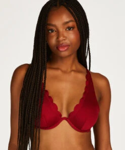 Haut De Bikini à Armatures Non Rembourré Scallop - Rouge