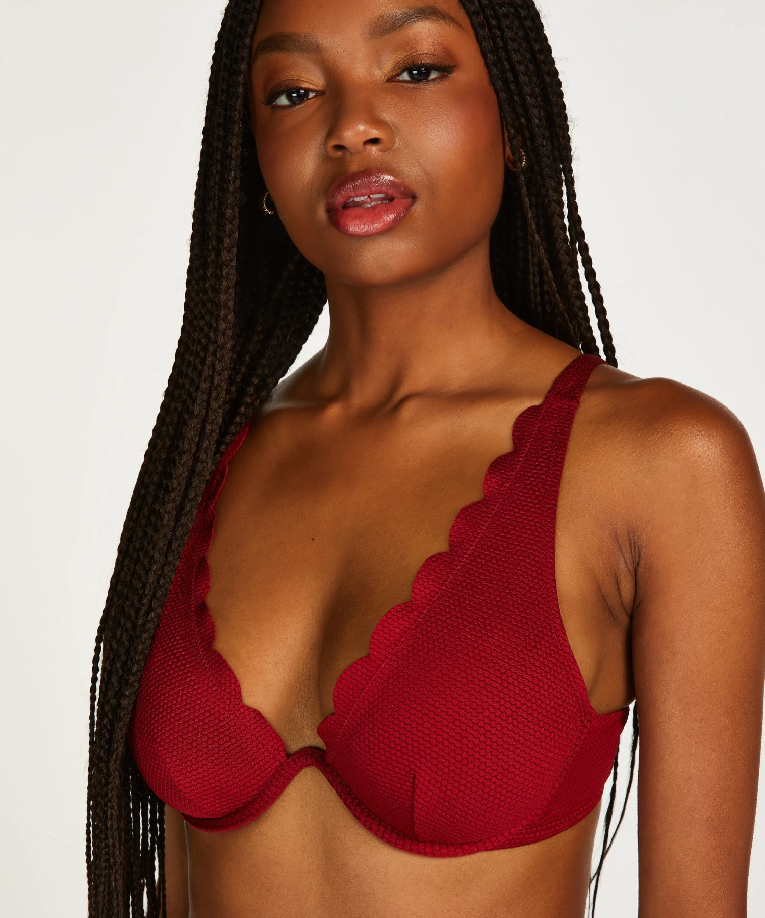 Haut De Bikini à Armatures Non Rembourré Scallop - Rouge 4 Haut De Bikini à Armatures Non Rembourré Scallop - Rouge – Image 2