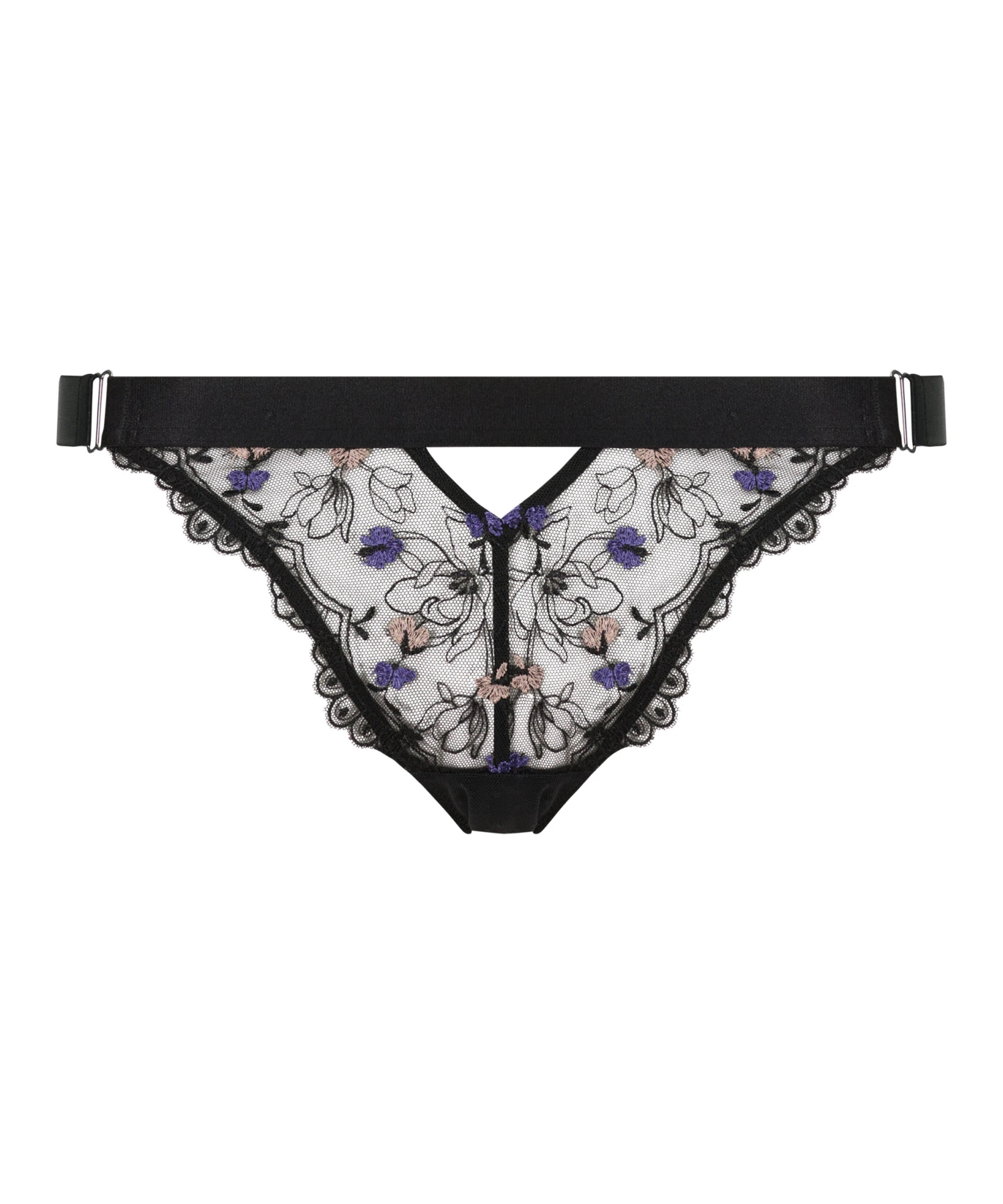 Tanga Taille Haute Violet - Noir 8 Tanga Taille Haute Violet - Noir – Image 6