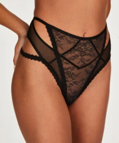 Slip Brésilien Taille Haute Amy - Noir -Catrin La Lingerie Boutique 201146 2