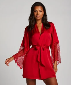 Kimono Satin - Rouge