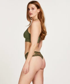 Slip Brésilien V-shape Mesh - Vert -Catrin La Lingerie Boutique 201439 4