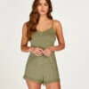 Ensemble De Pyjama Court Cami - Vert
