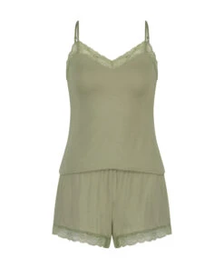 Ensemble De Pyjama Court Cami - Vert -Catrin La Lingerie Boutique 201671 5