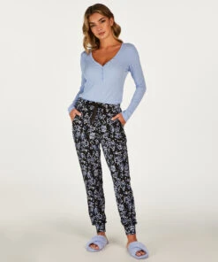 Petite Pantalon De Pyjama Painted Leopard - Noir