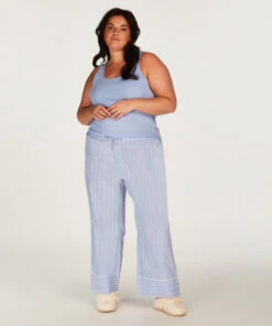 Tall Pantalon En Coton - Bleu 12 Tall Pantalon En Coton - Bleu -Catrin La Lingerie Boutique 201726 12