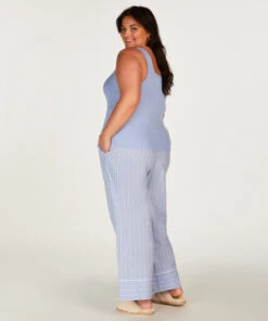 Tall Pantalon En Coton - Bleu 13 Tall Pantalon En Coton - Bleu -Catrin La Lingerie Boutique 201726 13