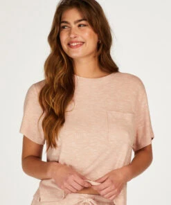 Top Manches Courtes Rib - Rose