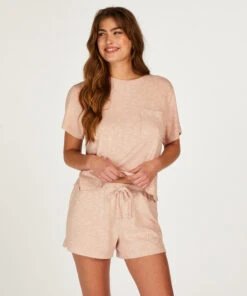 Top Manches Courtes Rib - Rose -Catrin La Lingerie Boutique 201731 3