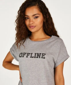 Chemise De Nuit à Encolure Arrondie - Gris -Catrin La Lingerie Boutique 201733 2