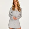 Robe-chemise à Manches Longues En Jersey Essential - Gris