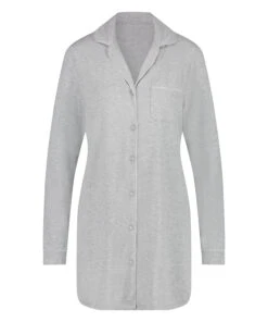 Robe-chemise à Manches Longues En Jersey Essential - Gris 10 Robe-chemise à Manches Longues En Jersey Essential - Gris -Catrin La Lingerie Boutique 201749 5
