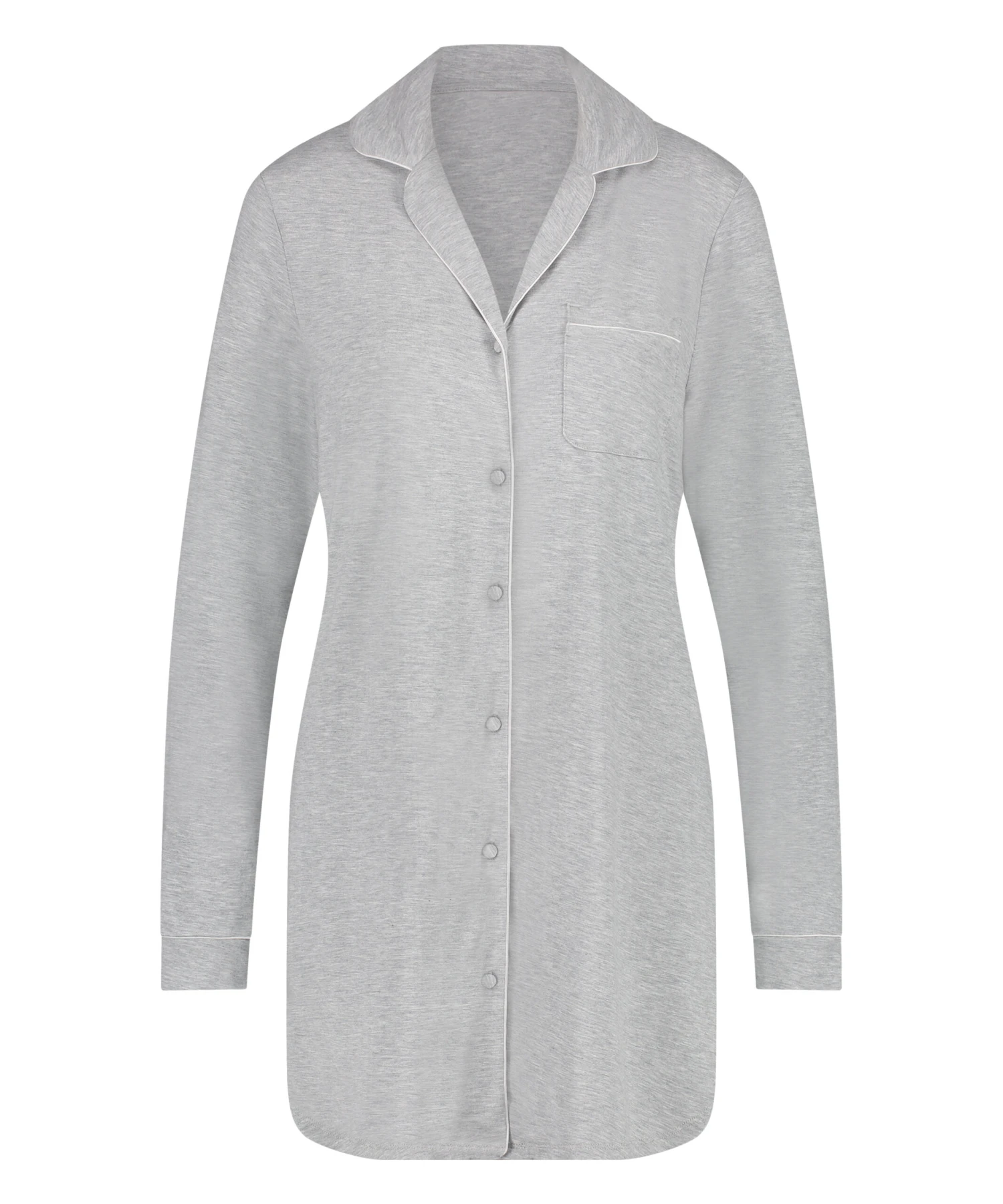 Robe-chemise à Manches Longues En Jersey Essential - Gris 6 Robe-chemise à Manches Longues En Jersey Essential - Gris – Image 4