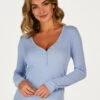 Haut De Pyjama à Manches Longues - Bleu