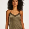 Camisole Velours Dentelle - Vert -Catrin La Lingerie Boutique 201794 1