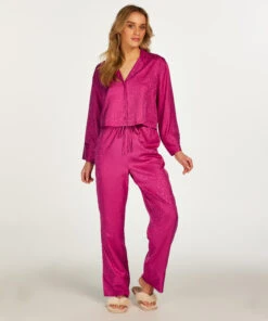 Veste à Manches Longues Satin - Rose -Catrin La Lingerie Boutique 201813 3