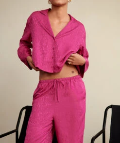 Veste à Manches Longues Satin - Rose