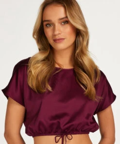 Top Court En Satin - Violet