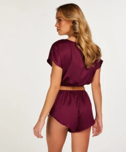 Top Court En Satin - Violet 11 Top Court En Satin - Violet -Catrin La Lingerie Boutique 202000 4