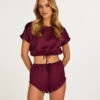 Short De Pijama Satin - Violet