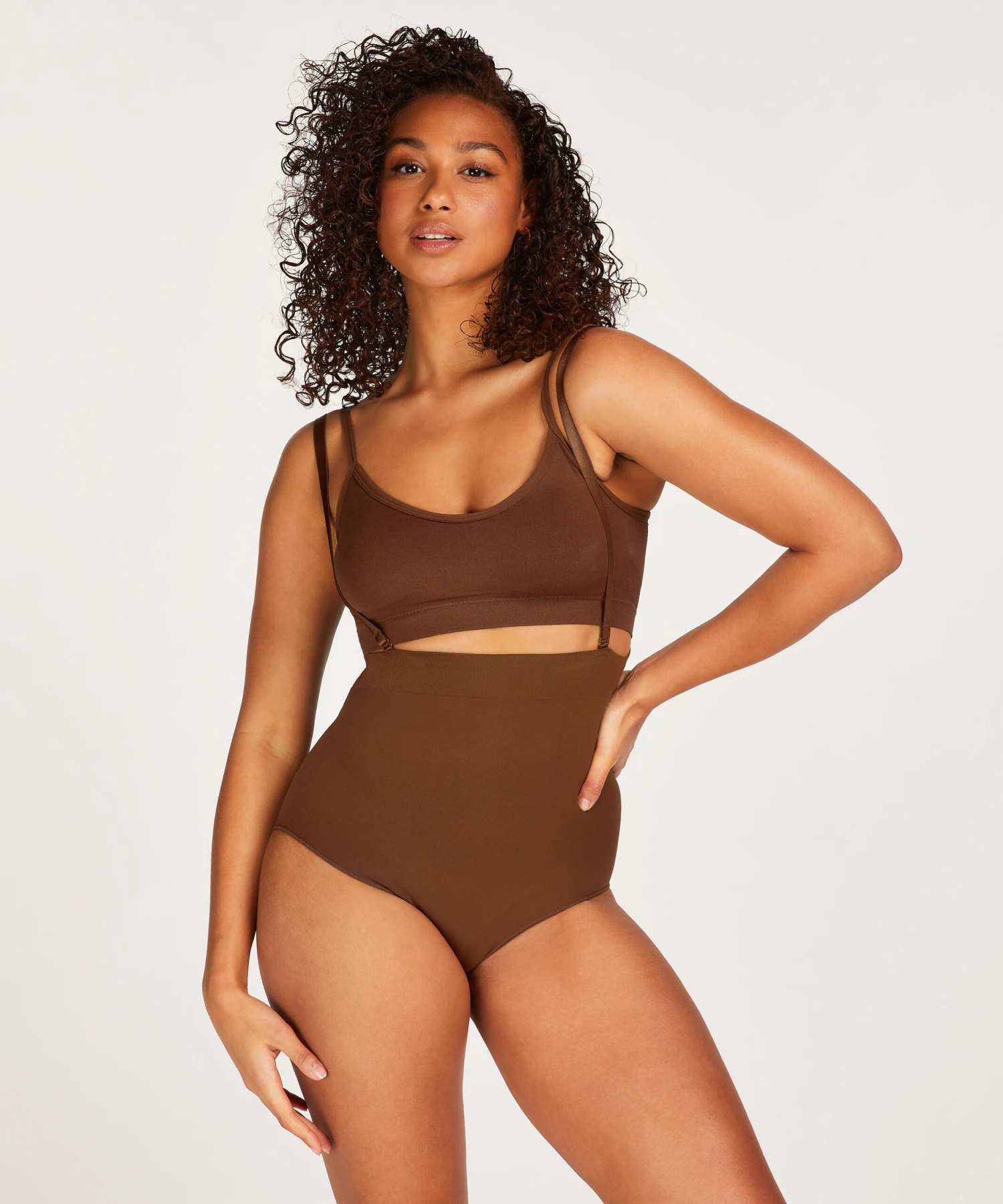 Culotte Taille Haute Sans Couture - Marron 3 Culotte Taille Haute Sans Couture - Marron