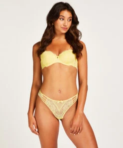 Slip Brésilien échancré Belle - Jaune