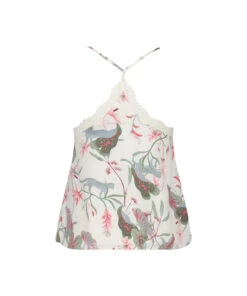 Top Cami En Dentelle Tissée - Blanc -Catrin La Lingerie Boutique 202315 6