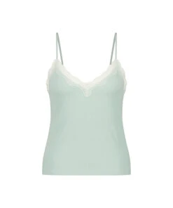 Top Cami Rib Lace Contrast - Vert -Catrin La Lingerie Boutique 202318 5