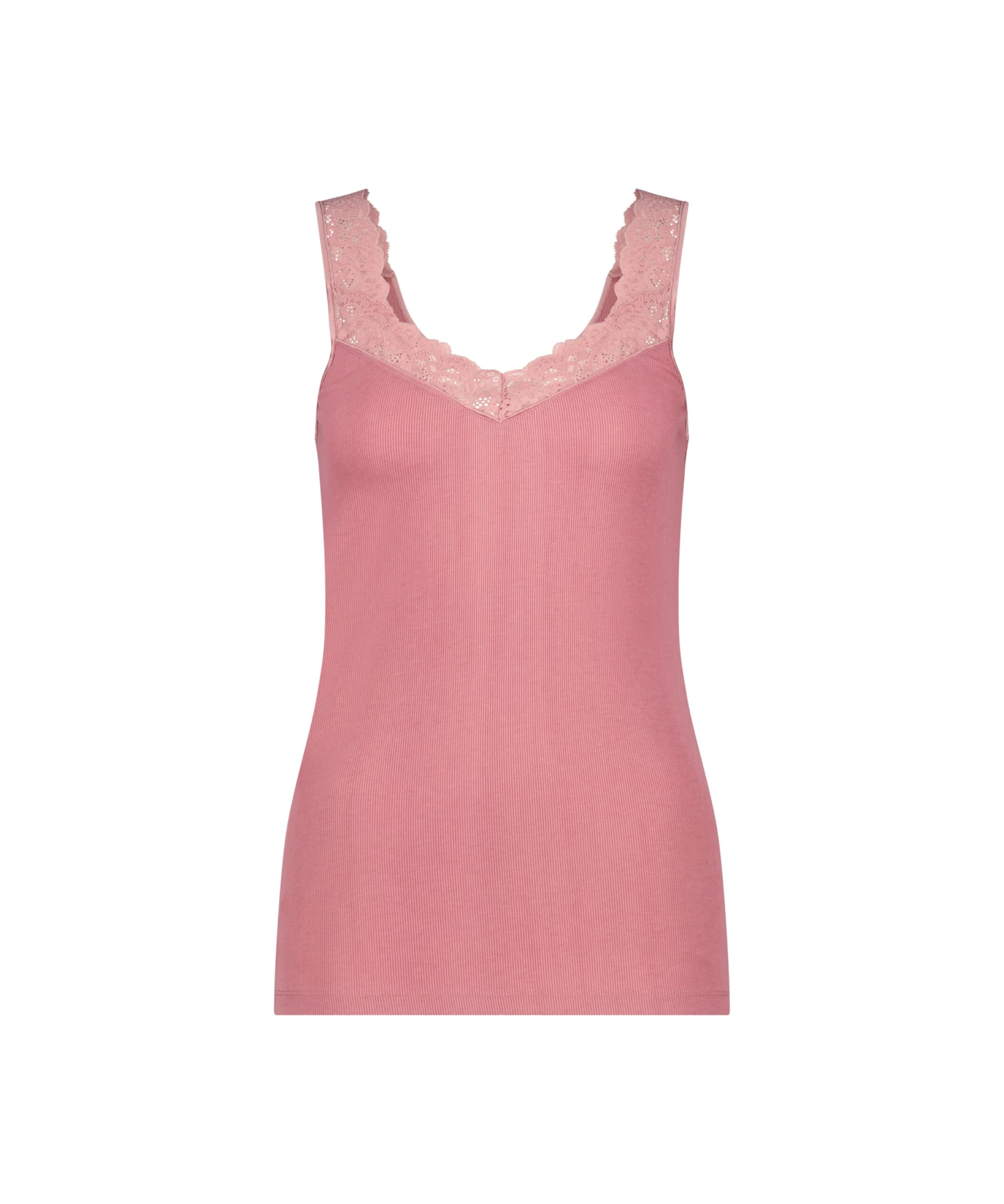 Débardeur Côtelé En Dentelle - Rose 7 Débardeur Côtelé En Dentelle - Rose – Image 5
