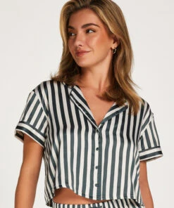 Veste à Manches Courtes En Satin - Vert