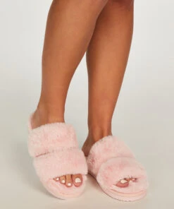 Pantoufles Fake Fur - Rose