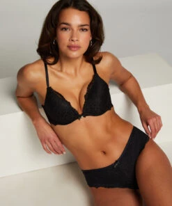 Soutien-gorge à Armatures Préformé Push-up Marine - Noir