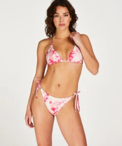 Bas De Bikini Jambes Hautes Tie Dye - Rose