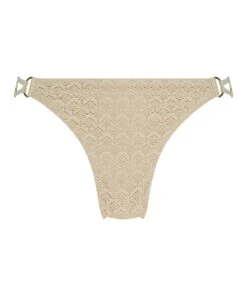 Slip De Bikini Tanga Brésilien Crochet Lurex - Blanc -Catrin La Lingerie Boutique 203059 5