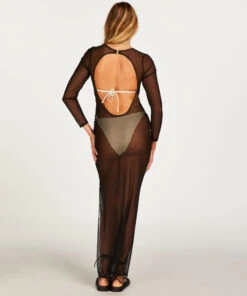 Robe Longue Extra-fine - Noir 11 Robe Longue Extra-fine - Noir -Catrin La Lingerie Boutique 203353 4