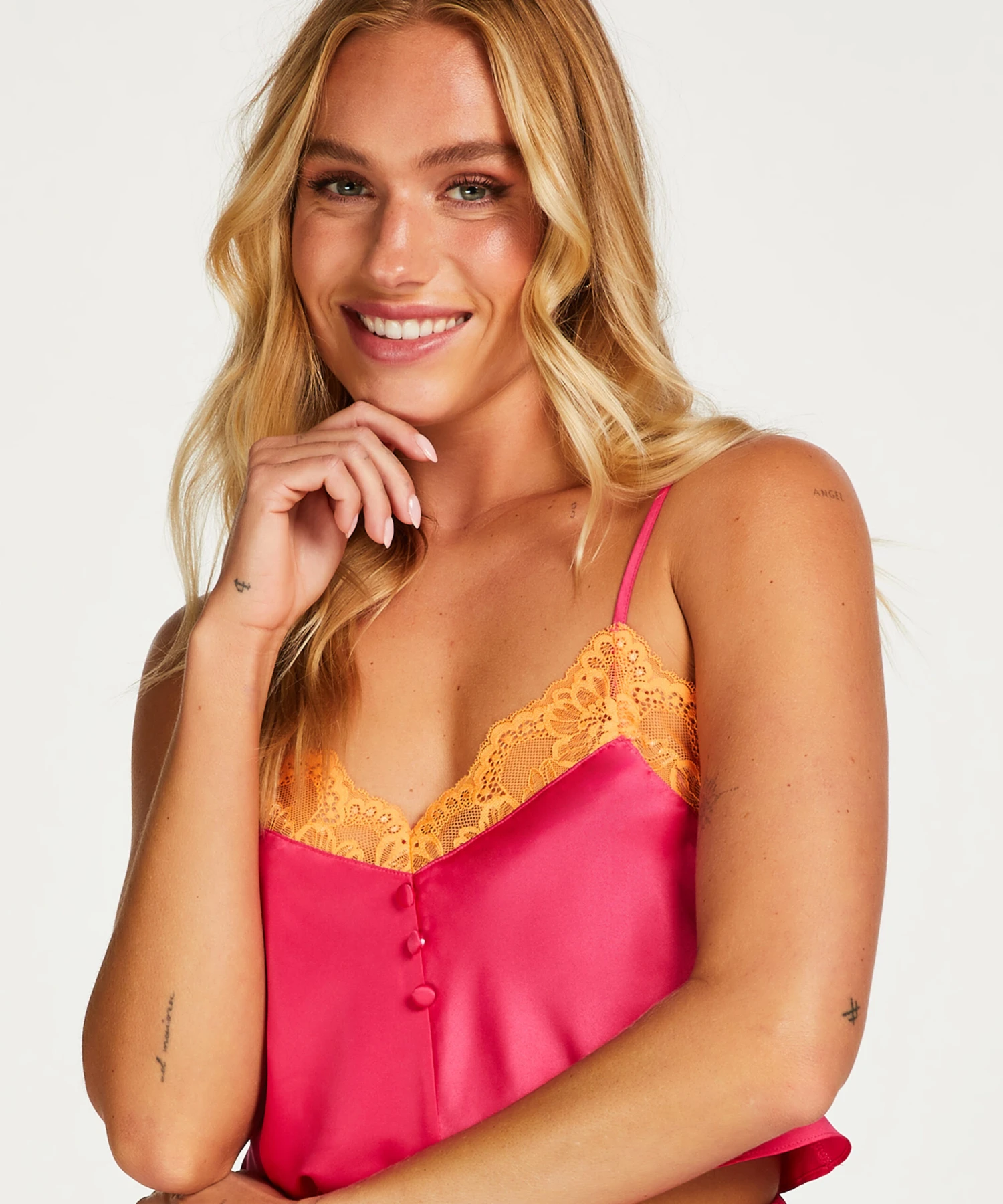 Haut Satin Dentelle - Rose 3 Haut Satin Dentelle - Rose
