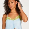 Haut Satin Dentelle - Bleu -Catrin La Lingerie Boutique 203837 1