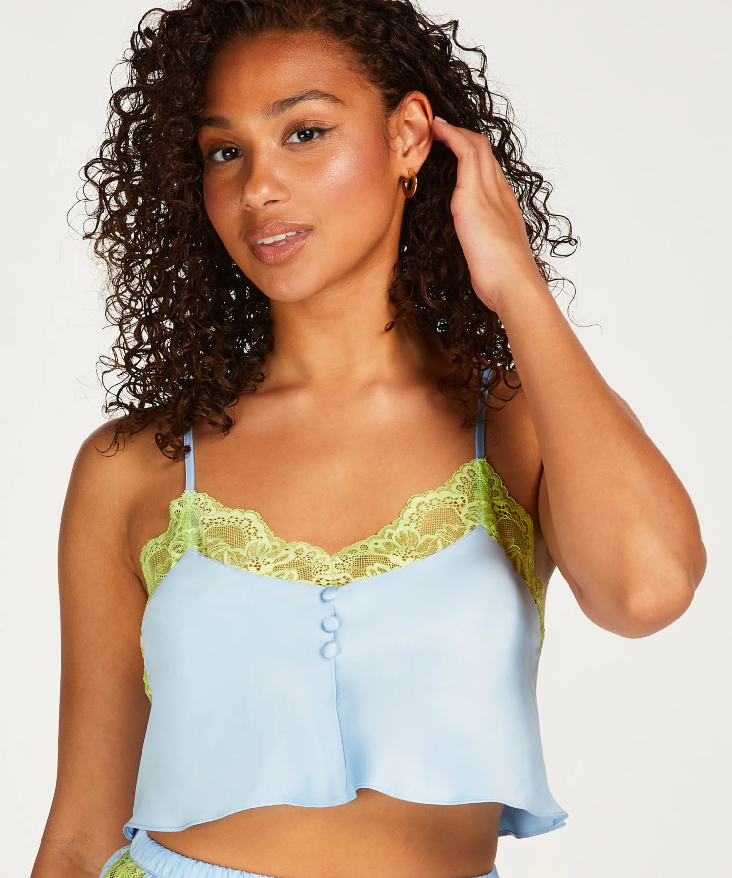 Haut Satin Dentelle - Bleu 3 Haut Satin Dentelle - Bleu