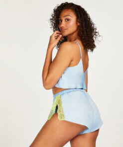 Haut Satin Dentelle - Bleu 11 Haut Satin Dentelle - Bleu -Catrin La Lingerie Boutique 203837 4